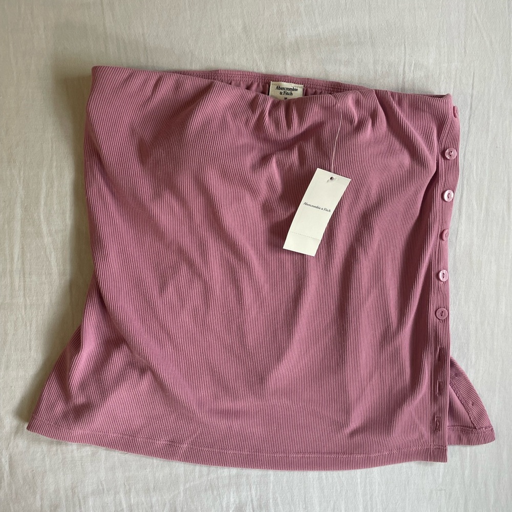 Abercrombie & Fitch Mauve Strapless Button-Down Cami | MSRP $35